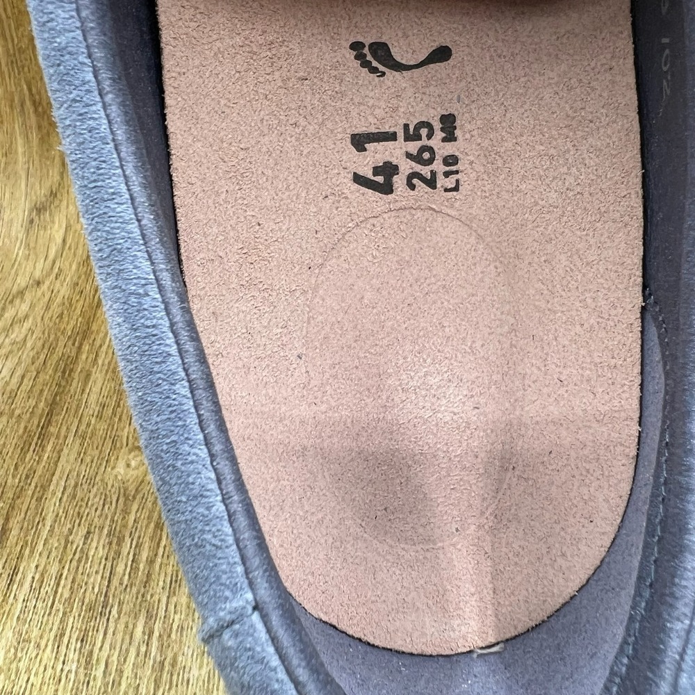Birkenstock Oswego Slip On Sneaker Women's Size 10 Blue Suede Cork Footbed NEW - Picture 5 of 10